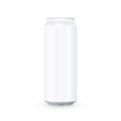White Metal Aluminum Beverage Drink Can 500ml. Mockup Template Ready For Your Design. Isolated On White Background. Product Packing. Vector EPS10 Product Packing Vector EPS10