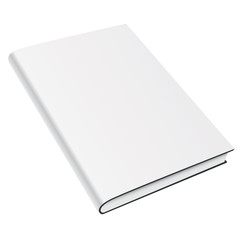 Blank book cover white isolated. Vector mock up illustration