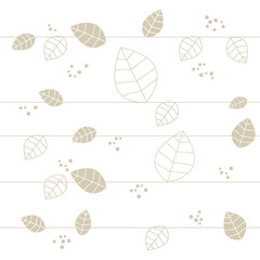 Leafs. Natural beige seamless background vector. Design for Homemade and handmade products.