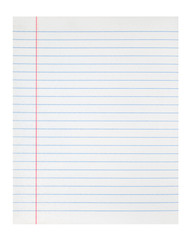 lined notebook paper sheet with left margin - 119983344