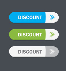 Set of vector web interface buttons. Discount.