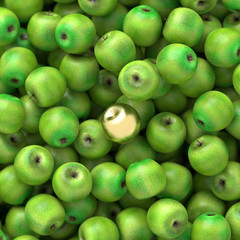 Golden apple standing out from the crowd