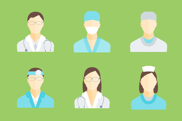 Doctors and Medical Staff Set. Vector