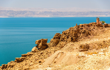 Fototapeta na wymiar View of Dead Sea coastline in Jordan