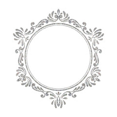 Elegant luxury vintage silver floral frame