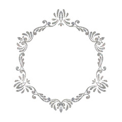 Elegant luxury vintage silver floral frame