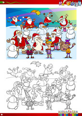 christmas group coloring page
