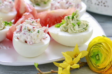 Stuffed eggs for breakfast