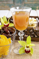Sweet drink made of tropical fruits