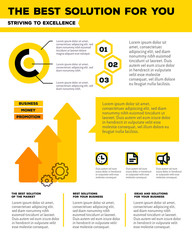 Vector corporate business template infographic with yellow arrow