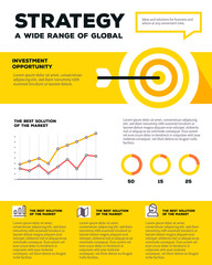 Vector corporate business template infographic with target, line