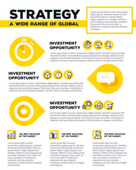 Vector corporate business template infographic with yellow speec