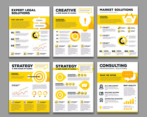 Vector collection of corporate business template infographic wit