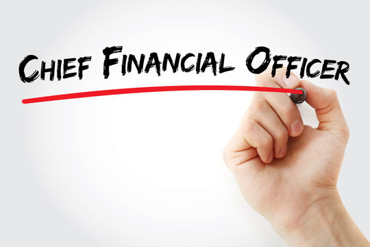 Hand writing Chief Financial Officer with marker, concept background