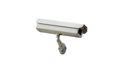 CCTV security camera isolated on white background.