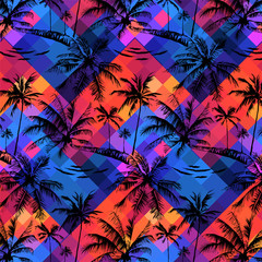 Naklejka premium Seamless palm pattern