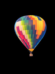 hot air balloons isolated on black background