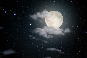 Starry full moon night