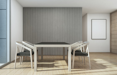 Meeting and dining room, Home with modern interior design - 3d rendering