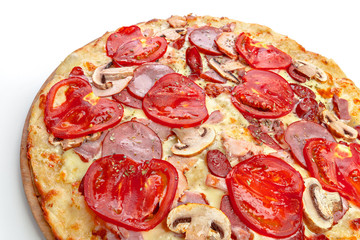 italian pizza over white