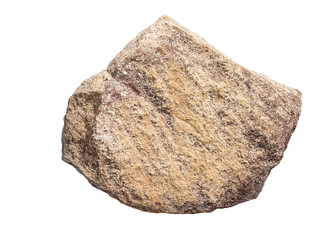 big sand rock stone, isolated on white
