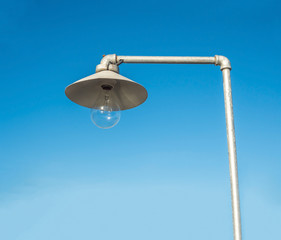 street lamp on the blue sky background