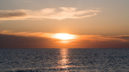 Golden sea sunset