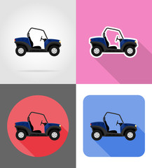 Naklejka premium atv car buggy off roads flat icons vector illustration