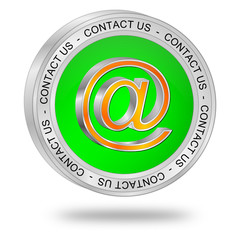 Button contact us - 3D illustration