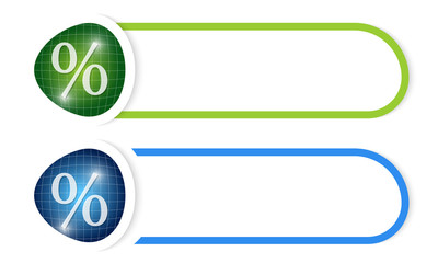 Obraz premium Vector button for your text and percent symbol