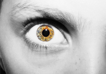 Macro Close up portrait of young girls eyes