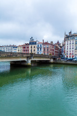 Fototapeta premium Old Houses along Nive River, Bayonne