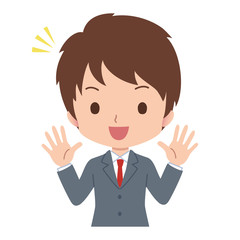 ビジネスマン　ポーズ　イラスト