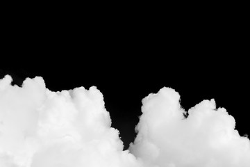 Cumulus cloud isolated on black background