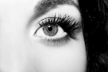 Beautiful insightful look brown woman's eyes