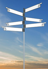Blank signpost 3D