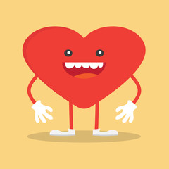 Smiling red heart illustration