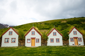 Fototapeta na wymiar Traditional Icelandic Turf Houses