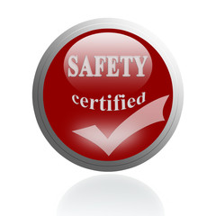 Safety certified icon or symbol image concept design for business and use in company system.