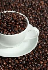 Cup of coffee beans