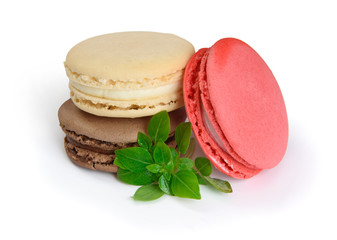 macaroons isolated on a white