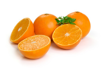 orange fruits isolated on a white
