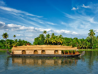 Houseboat on Kerala backwaters, India