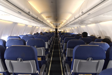 interior of the passenger seat airplane