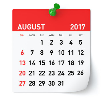 August 2017 - Calendar