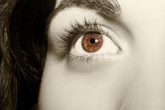 Beautiful insightful look vintage woman's eye