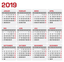 Kalender Kalendarium 2019