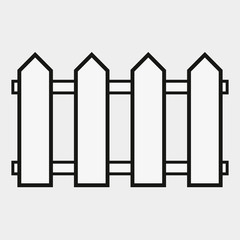 Fence outline icon, modern minimal flat design style, vector illustration