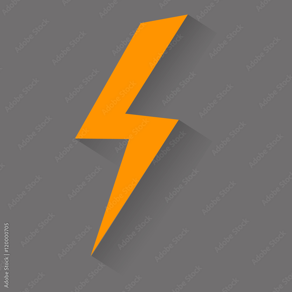 Aufkleber Lightning Icon. Flat Vector Icon With Shadow Design Collection.