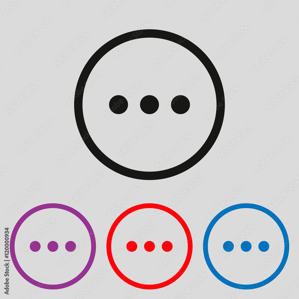 Poster Chat sign icon. three dots symbol Vector illustration for web site, mobile application. Simple flat metro design style. Outline Icon. Flat design style